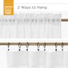 RYB HOME Short White Linen Curtains 45 inches Long, Cortinas para Cuarto Semi Sheer Curtains Rod Pocket Bedroom Kitchen Bathroom Window, White, W 52 x L 45, Set of 2