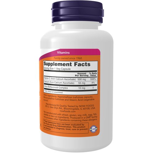 NOW Supplements, Vitamin C-500 Calcium Ascorbate, Antioxidant Protection*, 100 Veg Capsules
