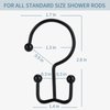 Goowin Shower Curtain Hooks, 12 Pcs Shower Curtain Rings, Durable Rust Proof Black Shower Curtain Hooks, Shower Rings for Curtain, Double Glide Shower Curtain Hooks for Shower Curtain Rods, Black