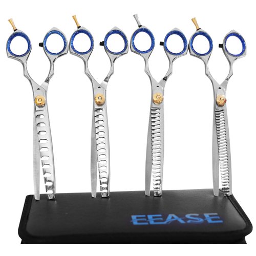 Professional Barber Texturizing Shears for Hair blending 6.5 Inch - Barber Hairdressing Scissors kit - Japanese Stainless Steel Hair Thinning Shears 10, 15, 20, 30 CNC Teeth Set