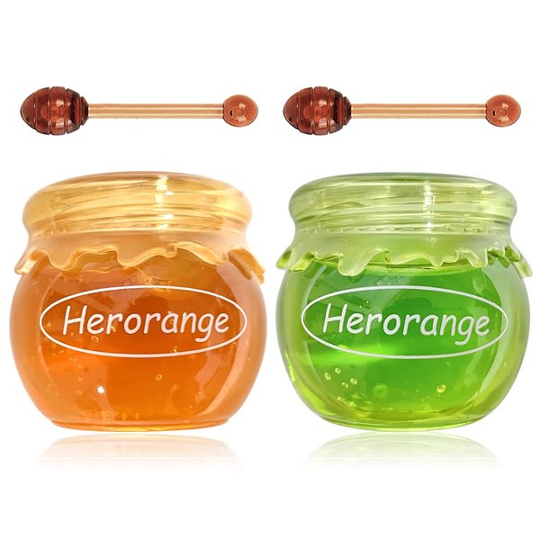 2PCS Bee Lip Balm Honey Pot,Honey Jam Lip Mask,Lip Exfoliating Bee Balm,Lip Exfoliating Bee Balm,Jelly Honey Pot Lip Mask,Hydrating & Prevention Dry and Cracked Lip Scrubs Exfoliator