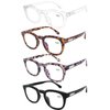 AQWANO Computer Reading Glasses Blue Light Blocking -4 Pack Round Frames Anti Blue Ray Reduce Eyestrain Readers Glasses Men/Women, 1.0