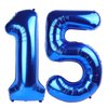 Navy Blue Number 15 Balloon 40 inch, 15 Number Balloon, 15th Navy Blue Birthday Decorations, 15 Year Old Girls Boys Blue Party Supplies