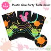 Neon Tablecloth Glow Party Table Covers 108 x 54 Inch Plastic Neon Table Cloths Neon Party Supplies for Glow in The Dark Birthday Party Supplies Decoration