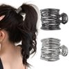Myhiju Metal Hair Clips, 2 Pcs High Ponytail Clips for Women, Non-Slip Small Claw Clips for Thick Hair, Hair Accessories for Long Hair, Black & Silver