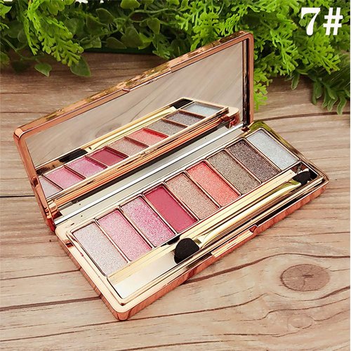 DISAAR Beauty 9 Colors Glitter Eyeshadow Eye Shadow Palette & Makeup Cosmetic Brush Set NEW (#07)
