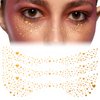 SmallCat 3 Sheets Glitter Freckles Face Tattoo Stickers, Gold Heart Glitter Makeup for Women, Waterproof Sparkle freckles, Faux Temporary Freckles for Face Body for Christmas Festivals Parties