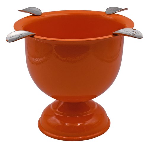Stinky Cigar Ashtray, Tall and Deep Bowl Design, Windproof, 4 Stirrups, Competition Orange