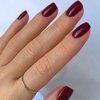 GLAMERMAID Dark Red Press On Nails Extra Short Square, Christmas Handmade Jelly Soft Gel Nails Burgundy Fake Nails, Glossy Red Stick Glue on Nail for Women Reusable Acrylic Stick on False Nail