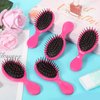24 Pcs Mini Brush Hairbrush for Kids Girls Wet Little Travel Hairbrush Mini Hair Brush Detangling Soft Bristles Hair Brush for Most Hair Types Smoothing with Ease Knots (Rose Red)