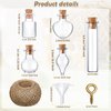 Geiserailie 50 Pieces Small Tiny Glass Spell Jars Bottle with Cork Stopper Mini Wishing Bottles with Eye Screws Funnel and Rope Cork Clear Glass Bottle for DIY Crafts Bead