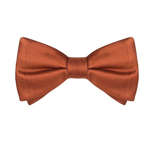 KissTies Pre-Tied Bow Tie Classic Solid Satin Tuxedo Bowties, Rust