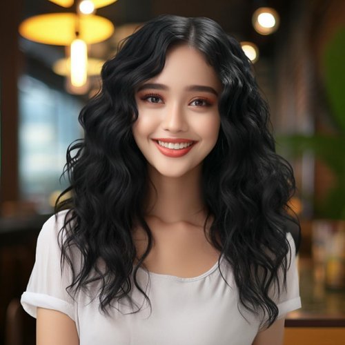Water Wave Black Wig for Women|Synthetic Long Black Wigs for Black Women|Deep Wave Closure Wigs for White Women 27 inch