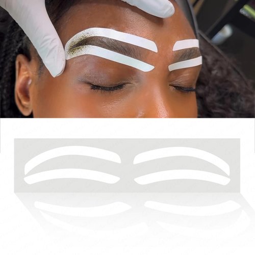Permanent Makeup Eyebrow Auxiliary Stickers,Airbrush Brow Stickers Stencils Shape Tape,Brow Shaping Mapping Guide Tool, Disposable Adhesive Eyebrow Template Sticker (1 Pack -10 Pairs Type C)