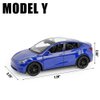 1/24 Model Y Toy Cars Alloy Diecast Model Car, Pull Back Model Y Model Car with Light, Big Model Y Diecast Car Model Toy Suitable for Kids Adults Birthday Gift (Blue)