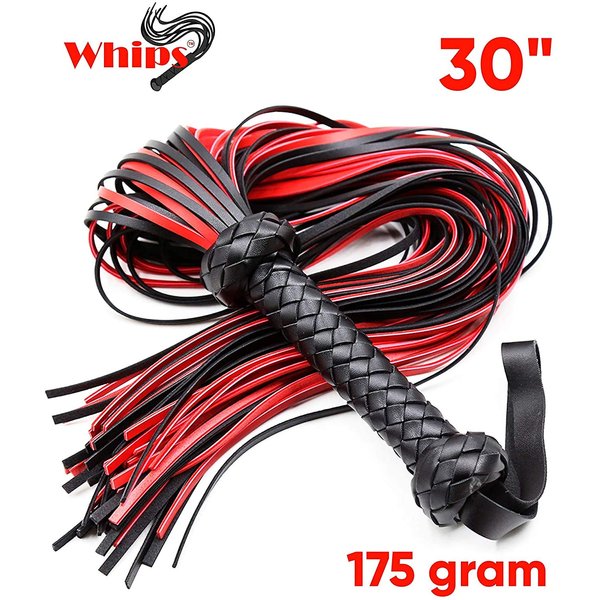 Leather Red Whip 30" Riding Horse Whip - Equestrian Horse Flogger Whip - Red Horse Whip