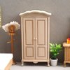 Tnfeeon Miniature Wardrobe, Double Door Excellent Workmanship Doll Armoire 112 Scale Birch for Dollhouse Furniture Accessory for Girls
