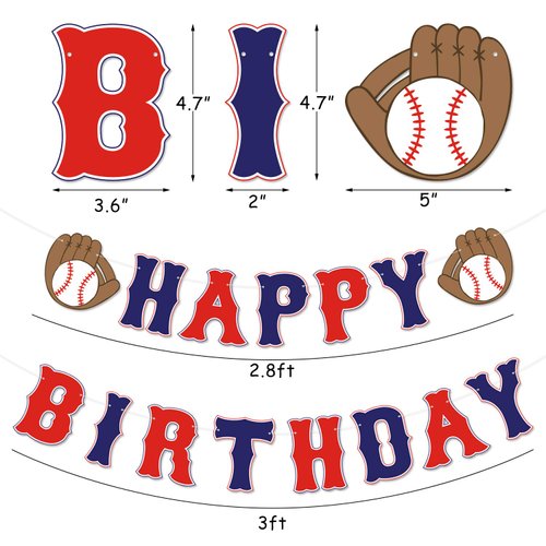 Kitticcino Baseball Happy Birthday Banner Sports Theme Birthday Party Decorations Carnival Baseball Birthday Party Supplies Party Favors