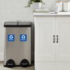 Sicol Plus Recycle Stickers Recycle Bin Decals and Trash can Stickers UV Protected Indoor and Outdoor Self Adhesive Vinyl Stickers (4x4 Inch 02 Pcs Square)