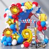 9pcs Softball Balloons, Softball Birthday Number Mylar Foil Balloon Softball Birthday Party Supplies Softball Birthday Decorations (9th)