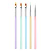 Beautifultracy 5 Pieces Nail Brushes Set Nail Design Brushes Nail Tools for Drawing Nail Polish Pens for Nail Art Design