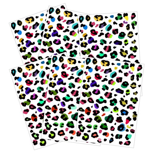 Leopard Print Temporary Tattoos, 6-Sheet Realistic Leopard Skin Tattoo Stickers for Adults and Kids, Perfect for Halloween and Costume Parties (Multi-colored)