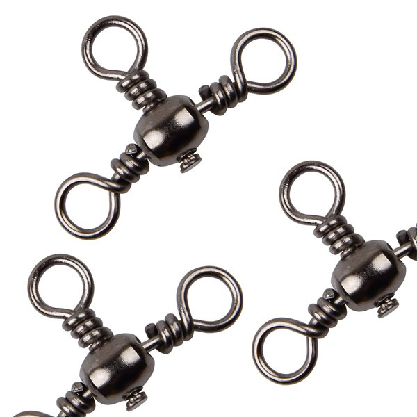 AGOOL 3 Way Swivels Fishing Tackle, 50/100pcs Crossline Barrel Swivel 3 Way Rigs T-Shape Three Way Swivels Fishing Tackle Connector for Catfish Rig Surf Fishing Rig