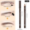 12Pcs brown eyebrow pencil, wooden hard-core eyebrow pencils, eyebrow pencil medium brown, eyebrow and eyeliner pencils, waterproof and sweat-proof, beginner makeup eyebrow pencil, medium brown