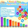 Montessori Toys for 1 2 3 4 5 Year Old Boys Girls, 2 In 1 Counting Toys & Spinning Stacking Toys for Toddlers 1-3 Educational Learning Toys Christmas Birthday Gifts for Kids Age 1-5 Autism Sensory Toy
