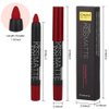 evpct DNM 3Pcs Dark Ruby Deep Red Matte Lipstick and Lip Crayon Sticks Liner Pencil Set Red Matte Lip Liner and Liquid Stay on Lipstick 10&11&18