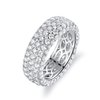 Barzel 18k White Gold Plated Wedding Band Wide Cubic Zirconia Eternity Ring for Women (Silver, 6)