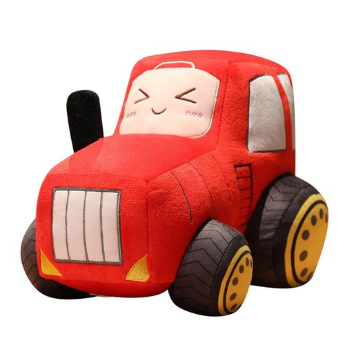 NatureMan Cute Car Plush Toy 12 Inches Soft Stuffed Tractor Plush Pillow Toy Cartoon Tractor Throw Pillow, Excellent Gifts for Kids Birthday Christmas Party (Yellow)