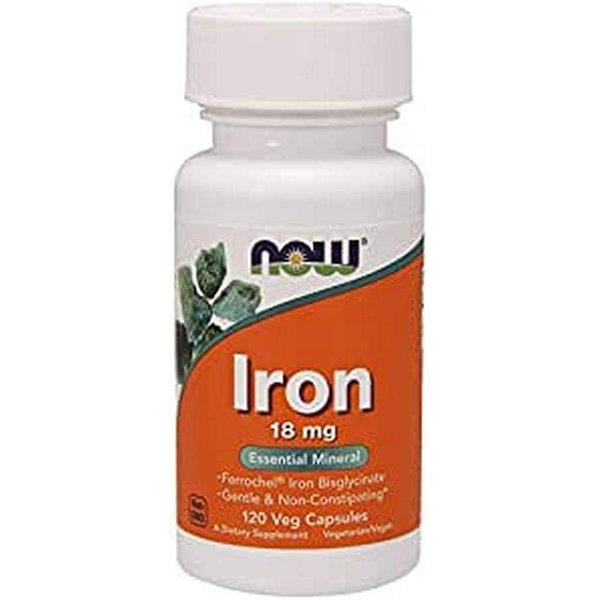 NowFoods Iron 18 mg Essential Mineral 120 Veg Capsules
