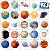 CHARLENT Planets Temporary Tattoos for Kids Party Supplies - 74 Individually Sheets Outer Space Planet Tattoos for Boys Girls Birthday Party Favors Goodie Bag Fillers