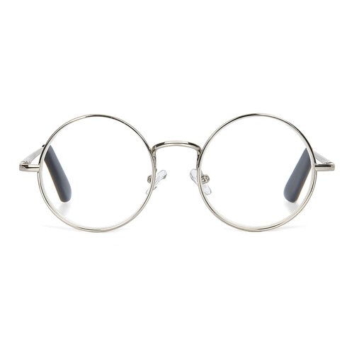 EYE ZOOM Metal Frame Round Reading Glasses with Spring Hinge (Silver, 1.50 Strength)