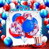 80 Piece 12 Inch Confetti Latex Balloons Event Party Supplies St Patrick's Day 4th July Labor Day Mardi Gras Wedding Birthday Baby Shower Balloons(Red, Blue)