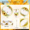 Sunflower Party Supplies, Disposable Sunflower Plates, Cups, Napkins and Cutlery for Birthday, Bridal Shower, Sunflower Party Decorations Serves 24