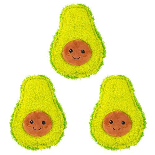 Giftable World Pet 7 Inch Plush Pet Toy 4 Avocados with Squeakers Dog Chew Toy