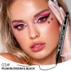 BINGBRUSH Double-head Liquid Stamp Eyeliner Pencil, Colors Flowers Heart Moon Star Shapes Face Stamps Makeup Colorful Waterproof Slim Gel Felt Tip High Pigment Liquid Eyeliner (03#Flower&Black)