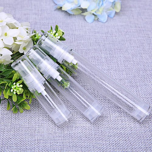 5ML Airless Pump Bottle-Empty Refillable Airless Vacuum Pump Cream Lotion Bottle Travel Bottles Toiletries Liquid Container for Cosmetic Make-up Pack of 6 (Transparent)