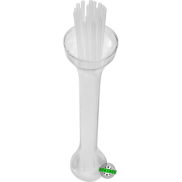 Made in USA Pack of 250 Unwrapped BPA-Free Plastic Slim Extra Long Drinking Straws (Clear - 18" X 0.21")