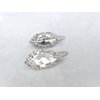 Generic Two small tiny dark gray or clear crystal hair pin clip barrettes fine hair (Primary color: Clear)