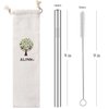 ALINK Reusable Boba Straws with Case and Cleaning Brush, 4-Pack Extra Wide Stainless Steel Metal Bubble Tea Straw for Smoothie, Shakes, Tapioca Pearl, 12 mm x 9 inch