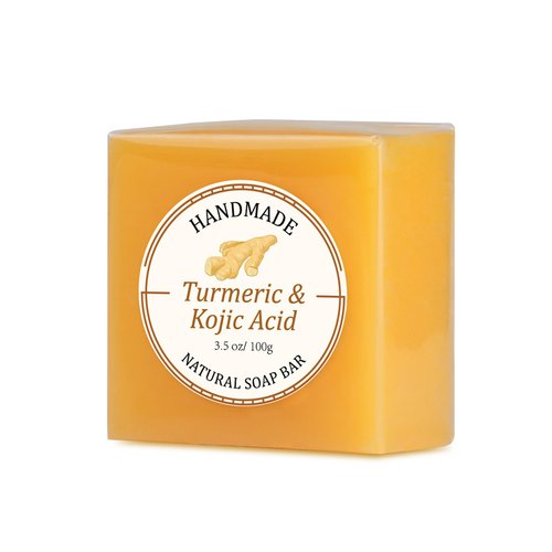 PALFICAB Kojic Acid Soap for Hyperpigmentation Dark Spots, Turmeric Soap Bar Skin Brightening Soap with Tea Tree Oil, Shea Butter, Coconut Oil & Vitamin C, Women Mens Bar Soap for Face Body - 3.5 oz