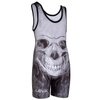 KO Sports Gear - Unisex Wrestling Singlet (Reaper Skull, Youth Medium)