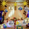 80s 90s Party Decorations, 15Pcs Disco Ball Balloons Gold Explosion Star Foil Balloons Inflatable Boom Box Guitar Mobile Phone Balloons for 80s 90s Hip Hop Theme Birthday Party Decor Supplies