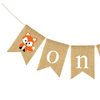 Woodland Fox Baby 1st Birthday Banner,Jute Burlap Animal ONE High Chair Banner for Boys Girls First Birthday Party Decorations Supplies