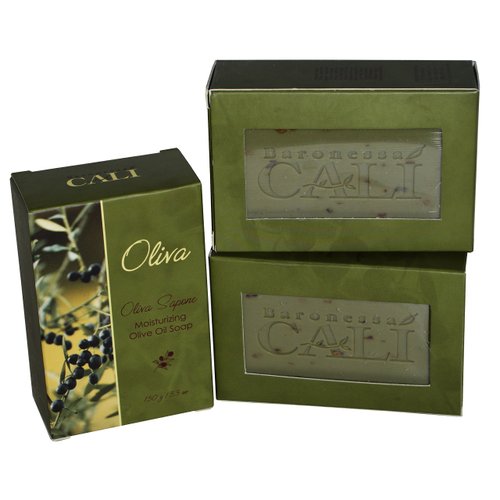 Baronessa Cali Oliva Green Sapone Moisturizing Olive Oil Soap - Classic Oliva Fragrance, Deep Moisturizing and Refreshing Olive Oil Bar Soap - 5.3 Ounce, Pack of 3
