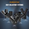 POWERTEC 70190 4-Inch by 2-1/2-Inch Y-Fitting Dust Collection Hose Connector