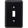 Franklin Brass Stamped Round (1-Pack) Decorative Light Switch Cover Wall Plates Matte Black 1-Gang Wall Plate Switch/Toggle Plate Guards Electrical Outlet Covers W10245-FB-C